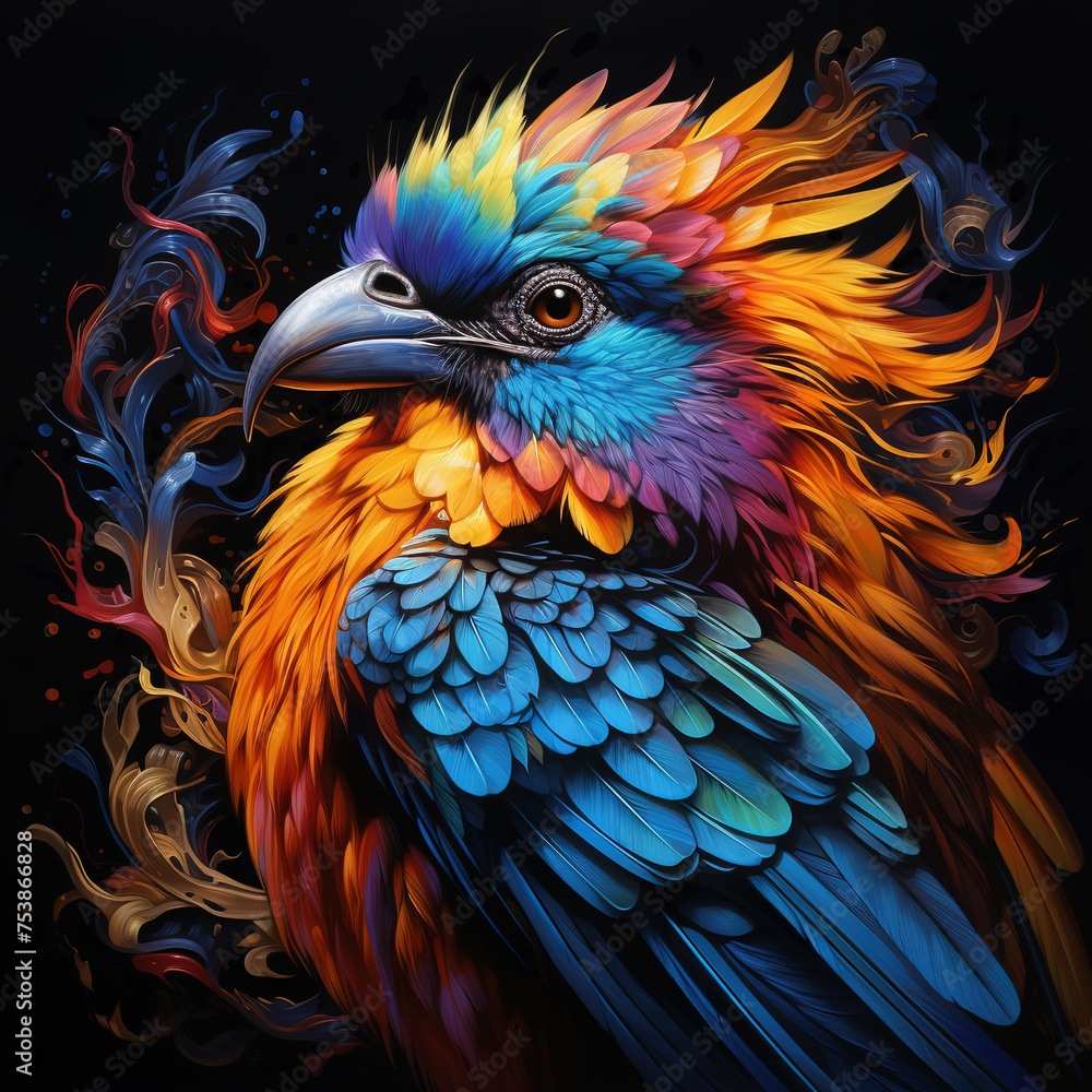 Obraz premium A colorful fantasy bird
