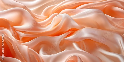 Creating a Soft Fabric Texture Background with Vibrant Abstract Waves of Peach Silk. Concept Photography, Textures, Fabric, Backgrounds, Abstract Art