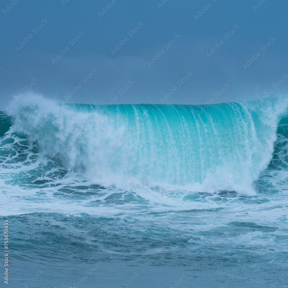 Storm surge with big waves. Santander Municipality. Cantabrian Sea. Cantabria. Spain. Europe