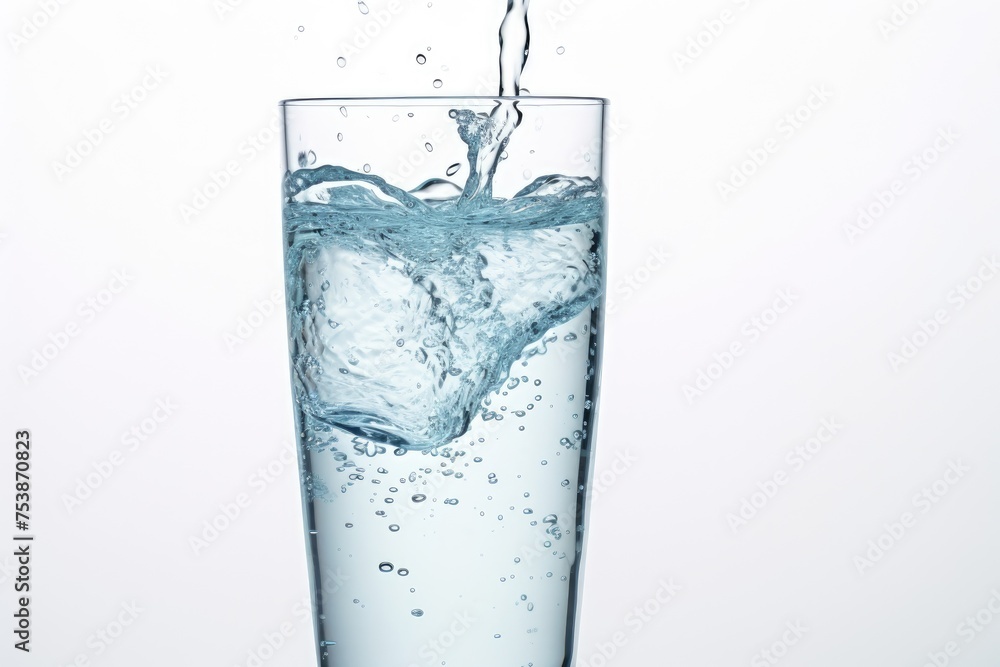Crystal Clear Refreshment: Water Pouring into a Glass Crystal Clear Refreshment: Water Pouring into a Glass