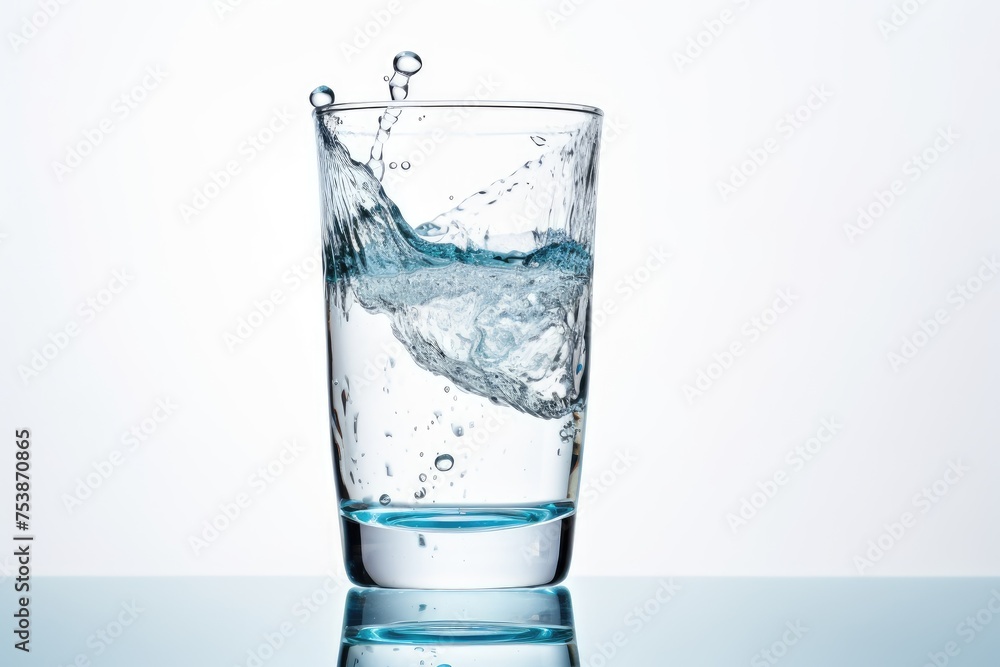 Crystal Clear Refreshment: Water Pouring into a Glass Crystal Clear Refreshment: Water Pouring into a Glass