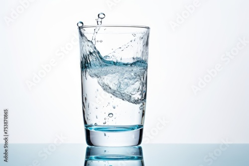 Crystal Clear Refreshment: Water Pouring into a Glass