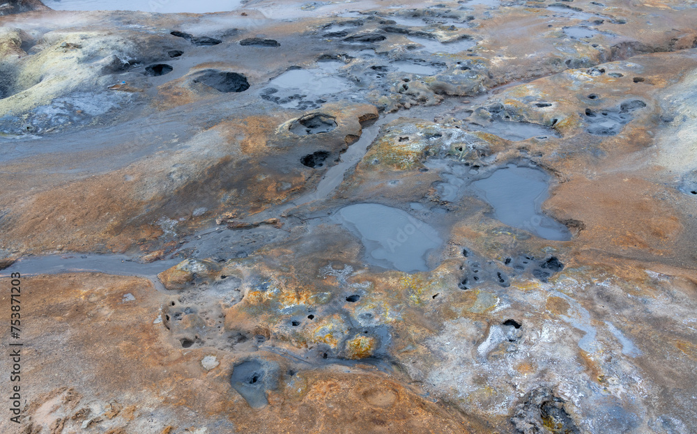 Geothermal pool with mud Geothermal pool with mud