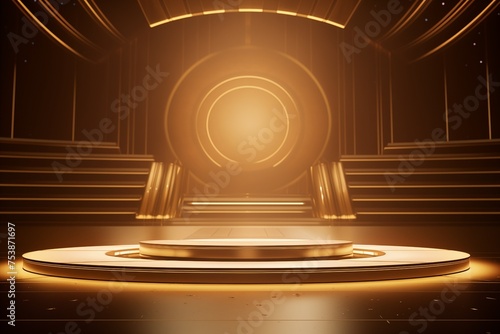 3D stage with a circular spotlight design 