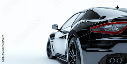 Back view of a generic and unbranded car isolated on a white background