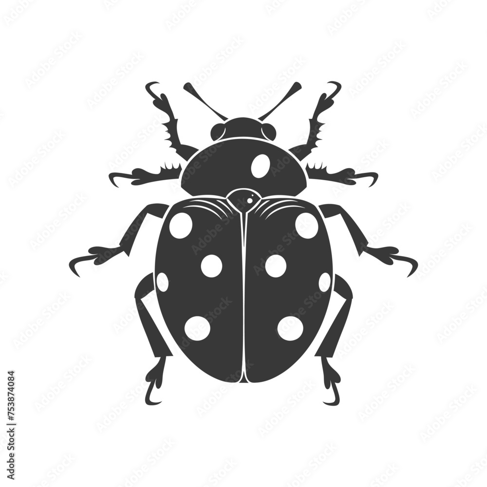 Silhouette ladybug animal black color only Silhouette ladybug animal black color only