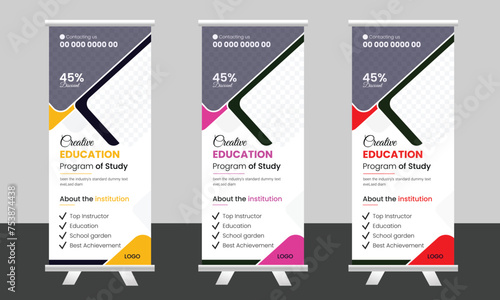 School Education Signage Banner Roll Up Template (ID: 753874438)
