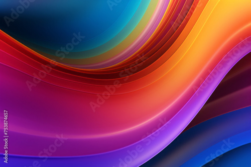 AI Generated Image. Gradient abstract multicolored curved waves background