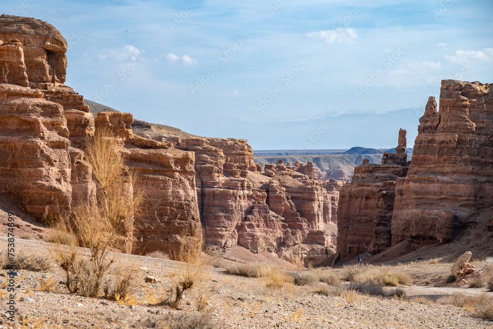 Charyn canyon in Almaty, Kazakhstan. Beautiful view of the canyon from above Charyn canyon in Almaty, Kazakhstan. Beautiful view of the canyon from above