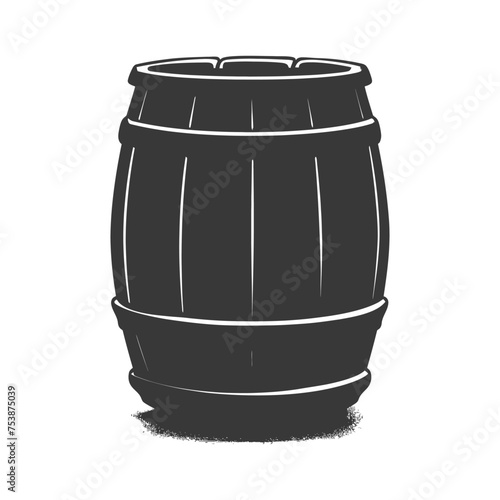 Silhouette of drum or barrel black color only