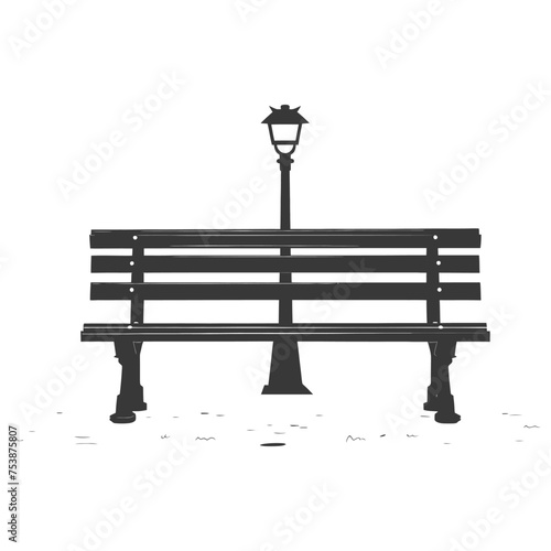 Silhouette Park bench black color only