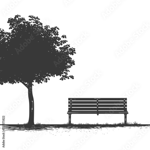 Silhouette Park bench black color only
