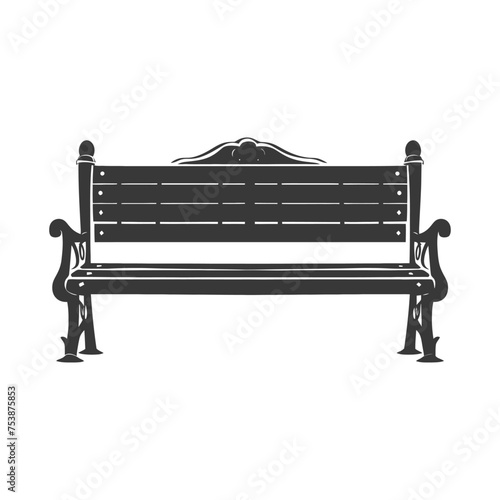 Silhouette Park bench black color only