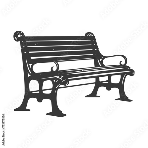 Silhouette Park bench black color only