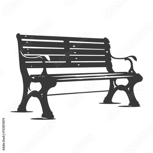 Silhouette Park bench black color only