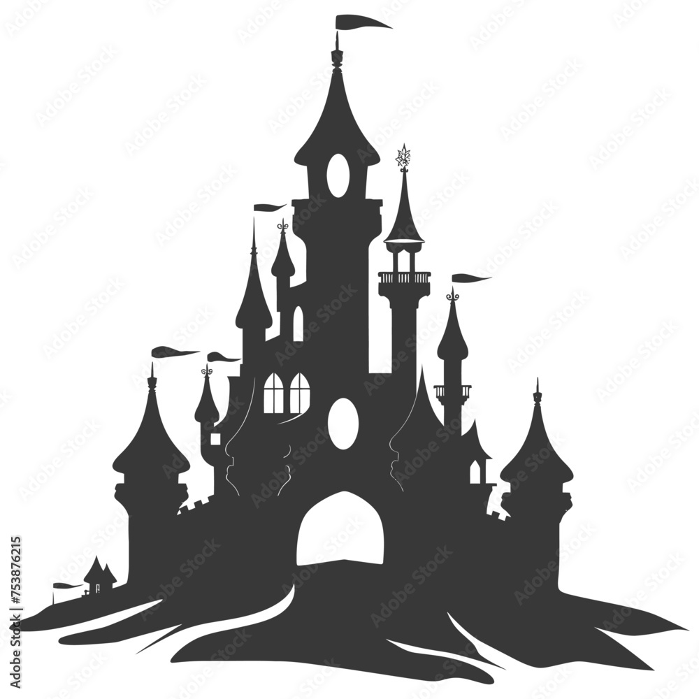 Silhouette sand castle black color only Silhouette sand castle black color only