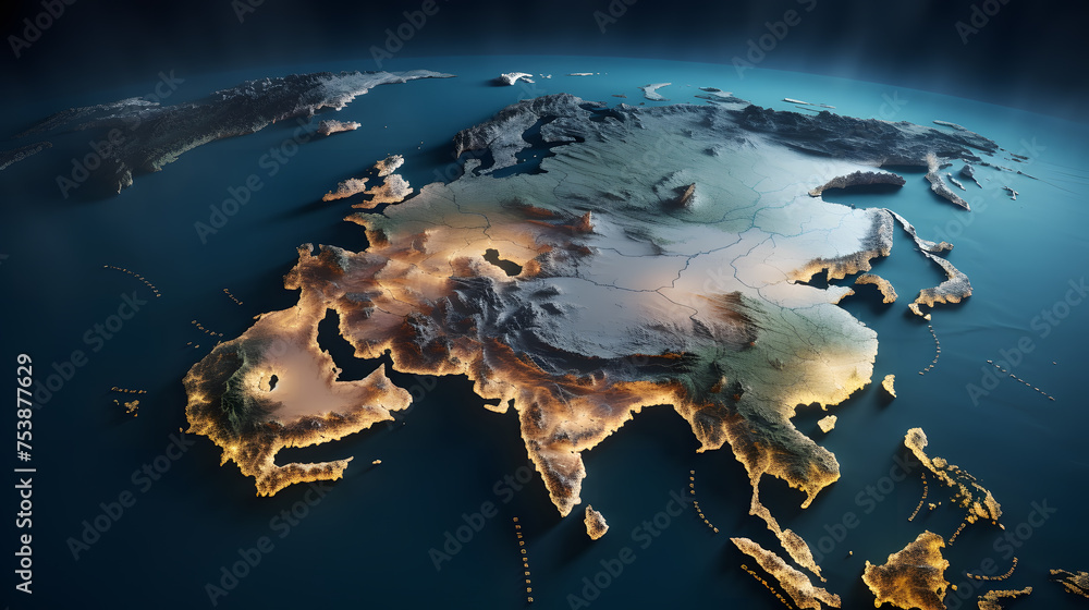 World Map Topographic Map Dark Ocean World Map Topographic Map Dark Ocean
