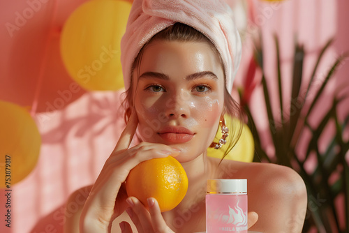 A realistic photography of a beauty influencer collaborating with a skincare brand to showcase effective beauty routines and products