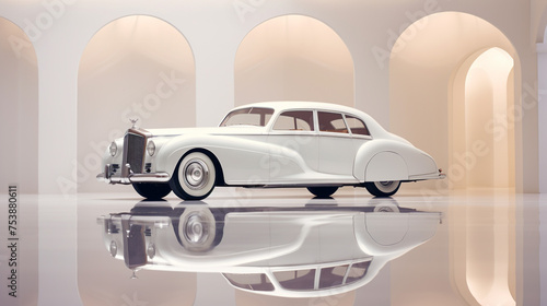 A luxurious white car in showroom © rai stone