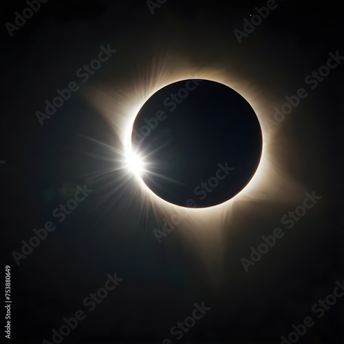Solar Eclipse View In Dark Sky