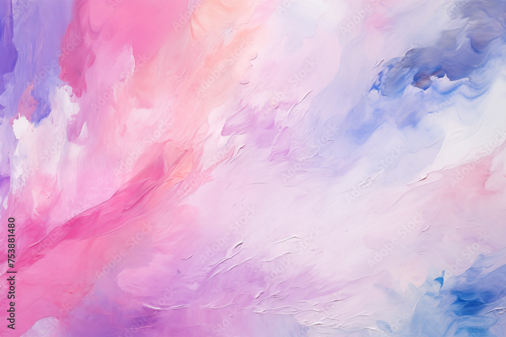 A vibrant mix of pink, blue, and white paints creating an abstract, dreamy backdrop. Ideal for artistic expression, creativity, or emotional release. Suitable for backgrounds in ads or digital art.