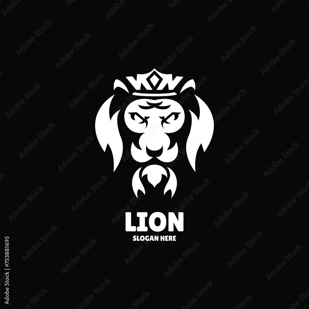 lion mascot logo silhouette design illustration