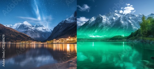 Experiencing cool climates. northern destinations with snowy landscapes and the northern lights