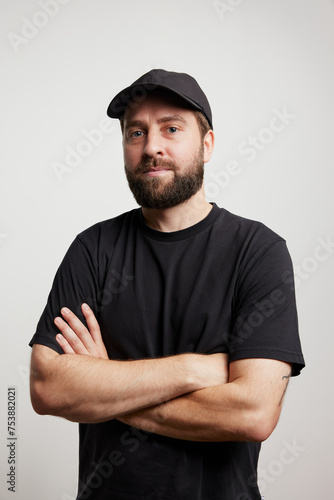 Talented bearded man portrait photo