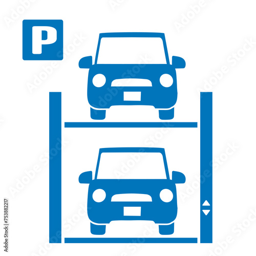 Wallpaper Mural 住宅　自動車、機械式駐車場のアイコン　不動産・建設・マンション向けピクトグラム　シンボル Torontodigital.ca