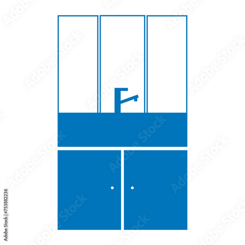 住宅独立洗面台のアイコン　不動産・建設・マンション向けピクトグラム　シンボル