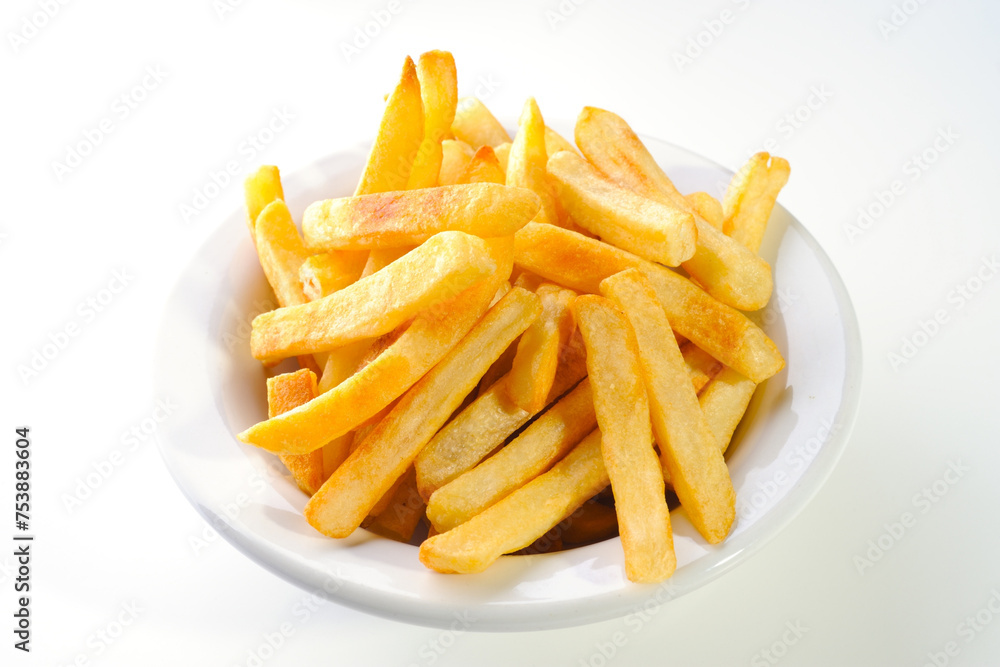 Satisfying Crunch: 4K Ultra HD Image of Delicious Crispy French Fries Close-Up Satisfying Crunch: 4K Ultra HD Image of Delicious Crispy French Fries Close-Up