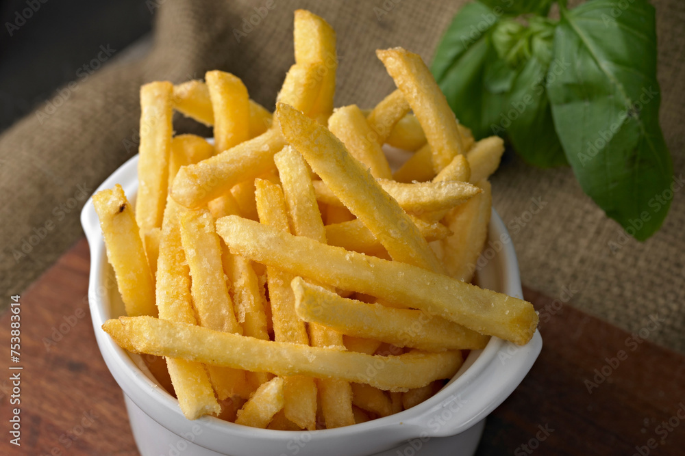 Satisfying Crunch: 4K Ultra HD Image of Delicious Crispy French Fries Close-Up Satisfying Crunch: 4K Ultra HD Image of Delicious Crispy French Fries Close-Up