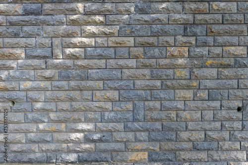Brick Wall Stucco Square Pattern Background. Building stone walls, garden stone wall historic wall.