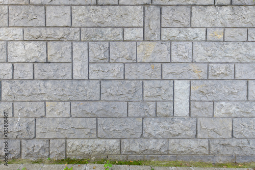 Brick Wall Stucco Square Pattern  Background. Building stone walls, garden stone wall historic wall.