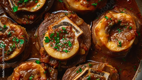 Traditional Italian Osso Buco with Tomato Sauce and Herbs photo
