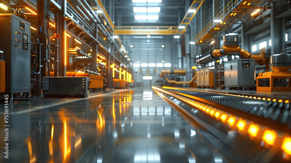 Industrial automation system in a factory Industrial automation system in a factory