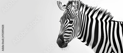  a black and white photo of a zebra's head with a white sky in the background and a black and white photo of a zebra's head.