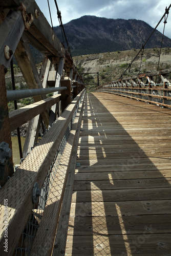 Old wooden bridge over the river Fraser - Lillooet - British Columbia - Canada