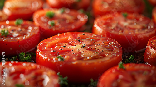Fresh sliced ripe red tomato for background © Alizeh