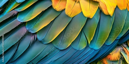 A colorful bird with a beautiful and intricate feather pattern © kiimoshi