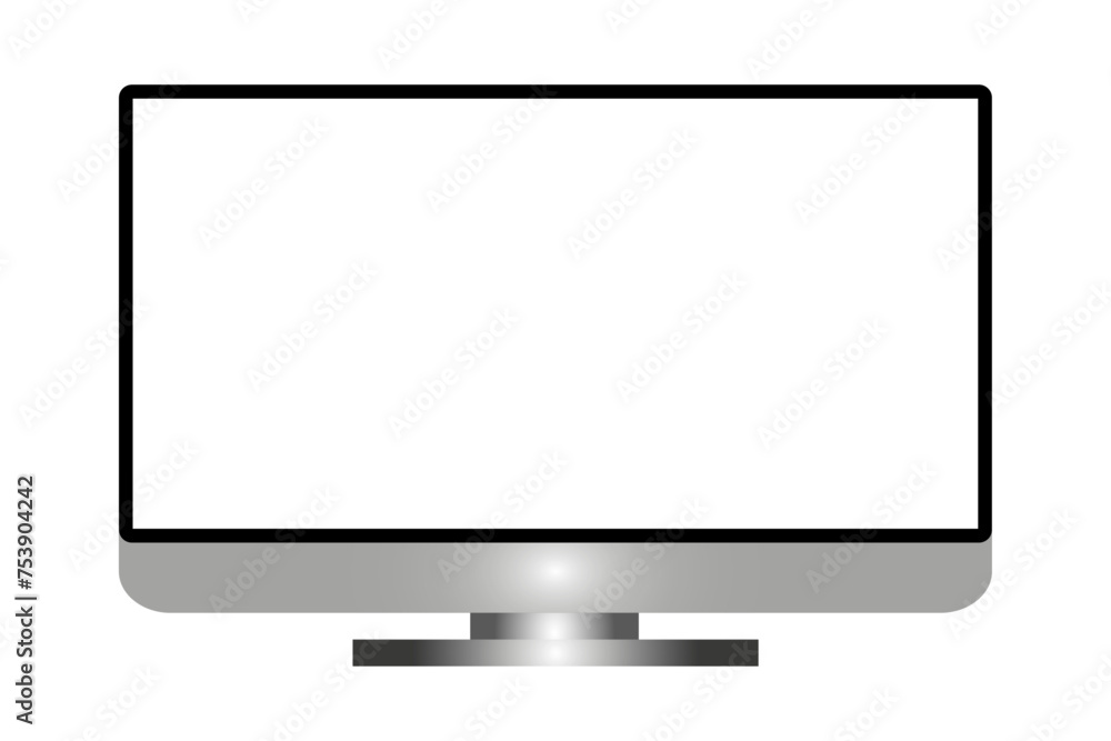 Empty Monitor on Transparent or White Background. Isolated Blank Computer Screen. Vector Illustration. Empty Monitor on Transparent or White Background. Isolated Blank Computer Screen. Vector Illustration.