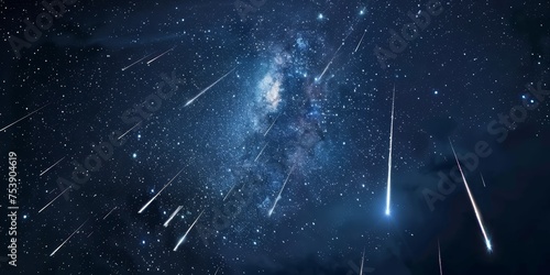 A starry sky with a shooting star photo