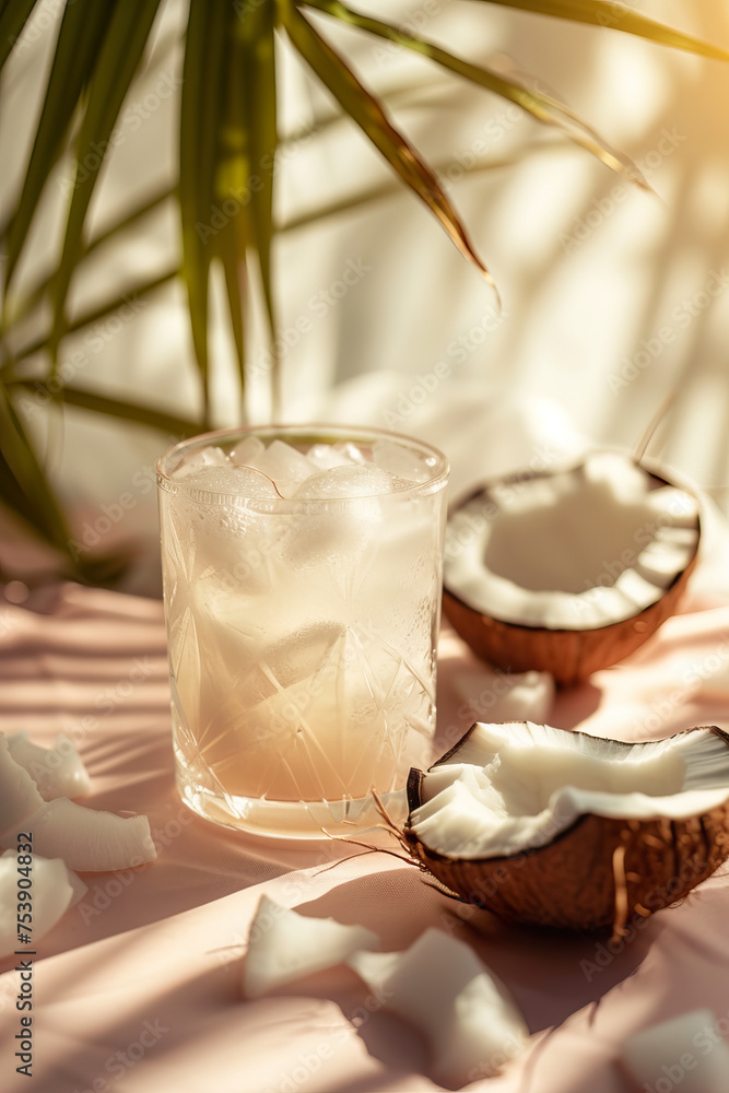 professional studio close up of coconut cocktail in martini glass with shadow sunlight in magazine editorial look for bar barkeeper mixing summer vacation drink refreshment alcoholic beverage colada professional studio close up of coconut cocktail in martini glass with shadow sunlight in magazine editorial look for bar barkeeper mixing summer vacation drink refreshment alcoholic beverage colada