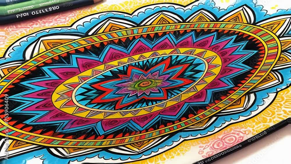 Colorful Flower Mandala Generative AI Colorful Flower Mandala Generative AI