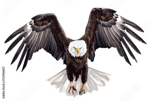 eagle with wings spread ready to fly