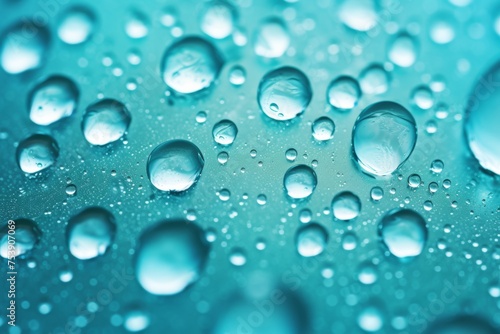 water drops texture and liquid background light turquoise blue color