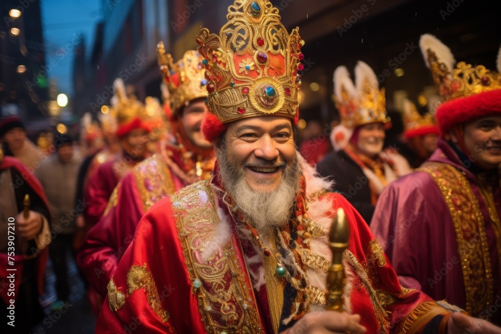 The Three Wise Men - tres reyes magos festivity celebration in Spain parade