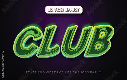 Club 3d party editable text effect
