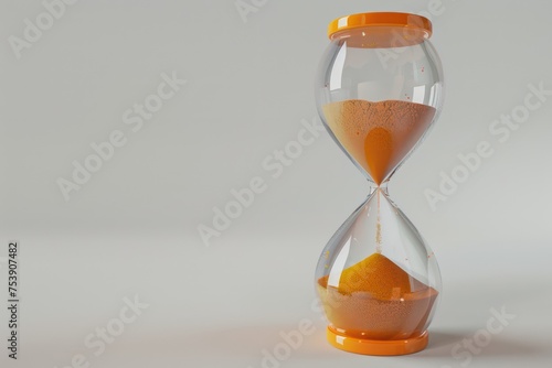 hourglass with orange sand on the bottom