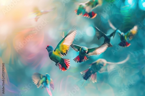 six different birds flying in the sky © AAA